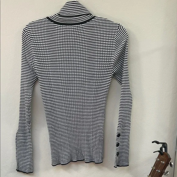 Anthropologie Monochrome Striped Turtleneck Sweater - Picture 3 of 4